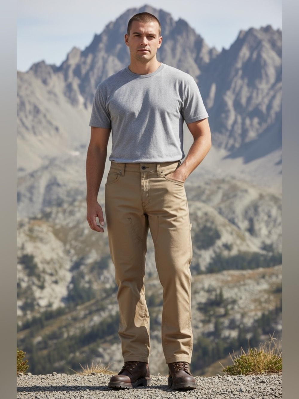 Wrangler Men's Classic Straight Work Cargo Pants - Khaki